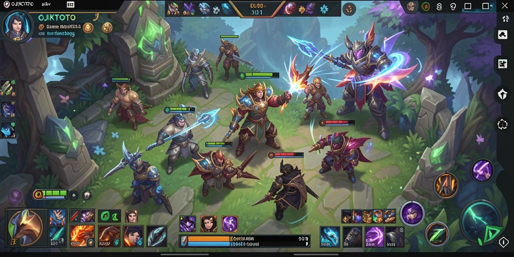 Gameplay seru OJKTOTO dengan pertempuran tim yang intens.