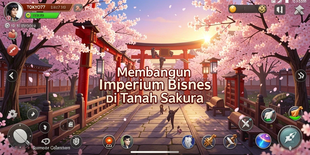 Tampilan gameplay TOKYO77 yang menawan dan interaktif, menggambarkan keseruan membangun bisnis.